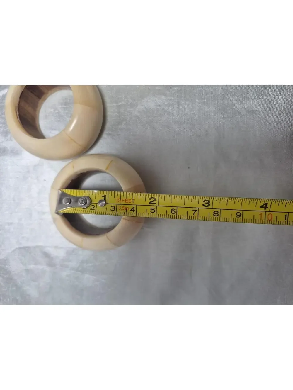 Vintage Aukey Napkin Rings Set of 4 Round Carved Soapstone 1 3/8